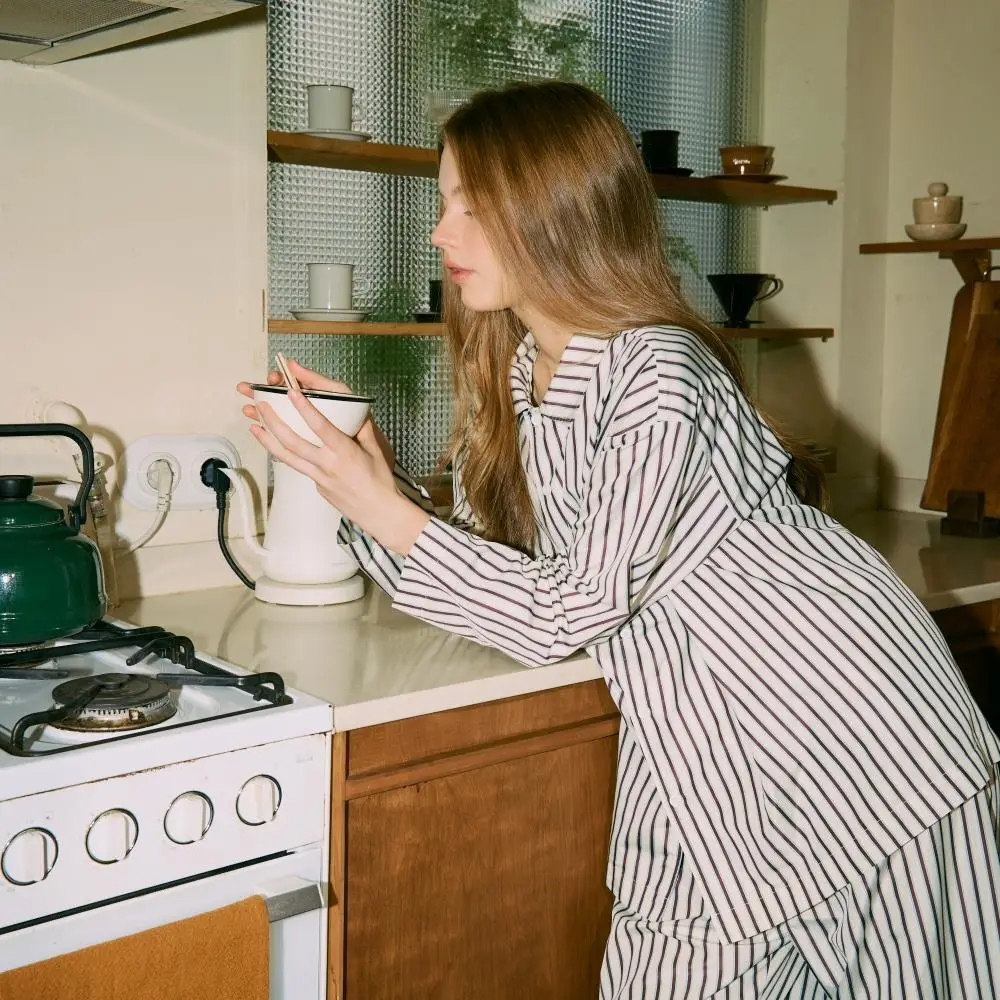 Furless pajamas[Long] - Brown Stripe 상세페이지 8